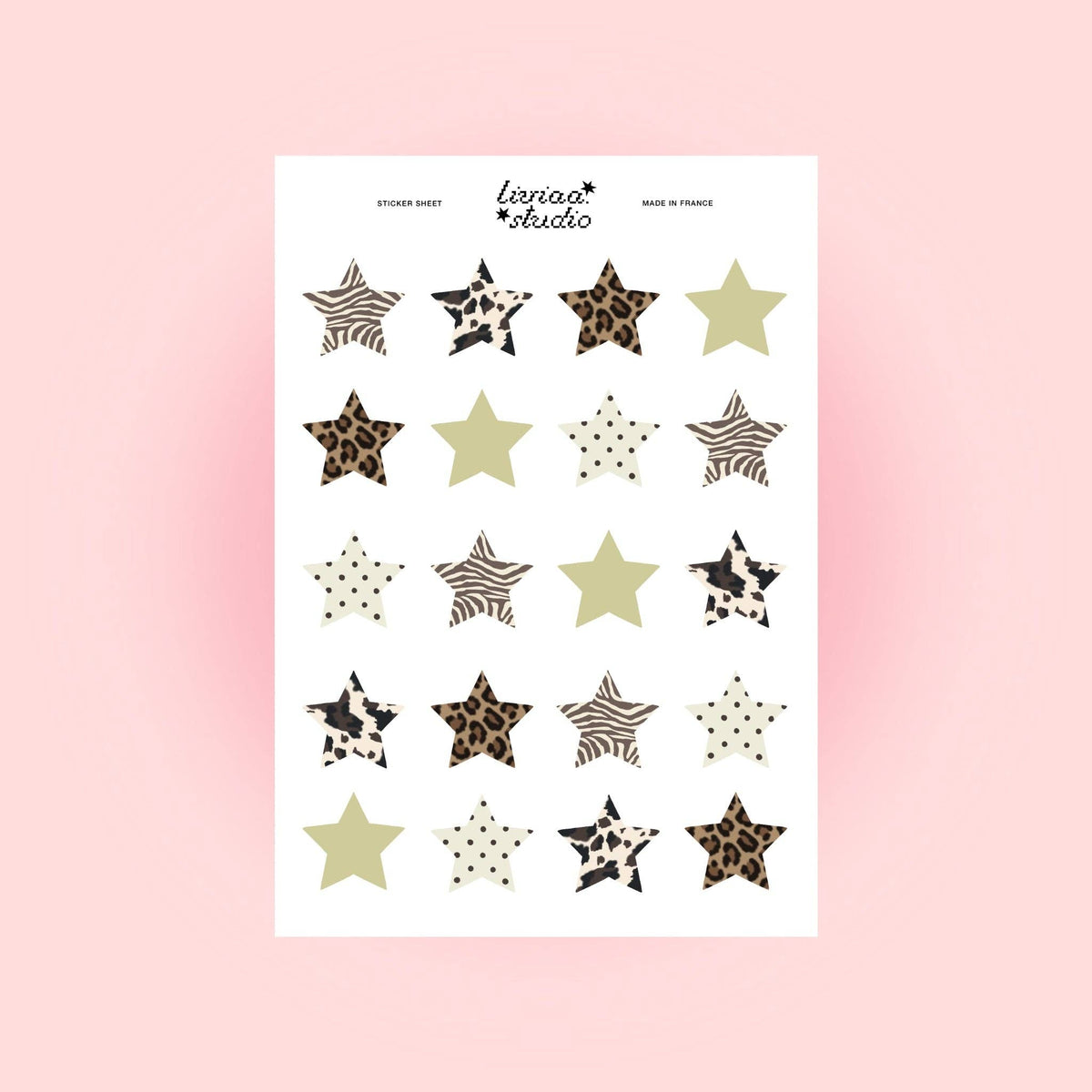 Planche de sticker - Étoiles à motifs
