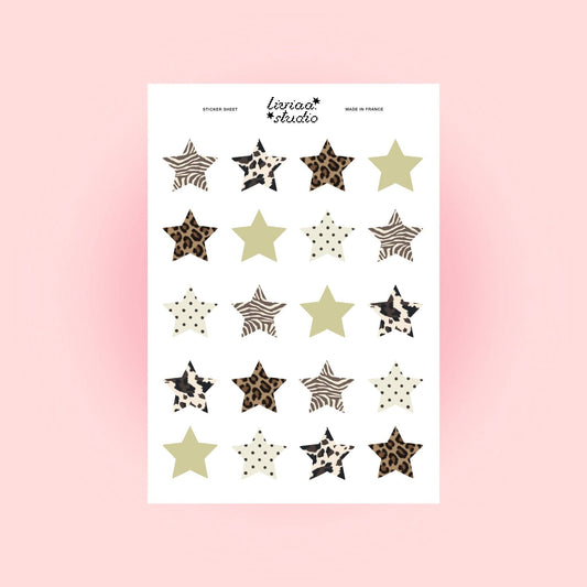 Planche de sticker - Étoiles à motifs