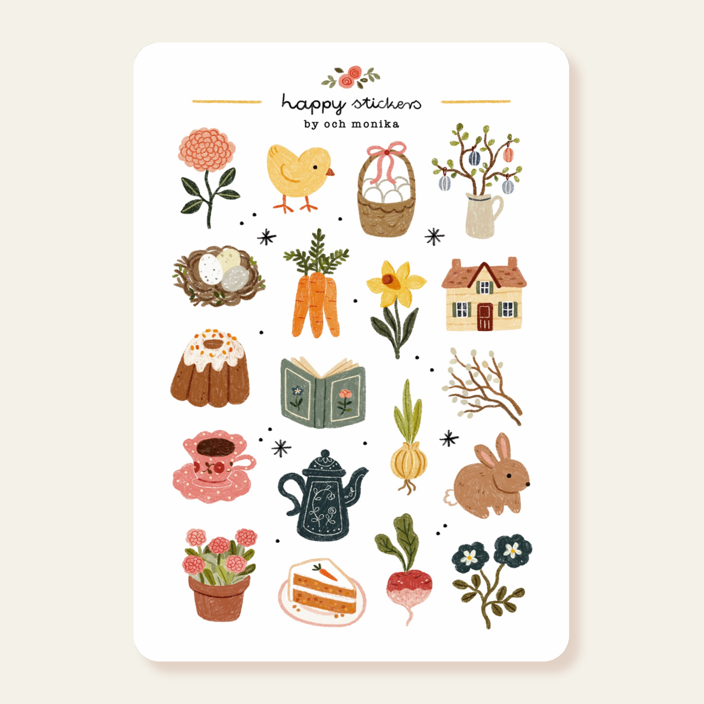 Planche de stickers - Début de printemps