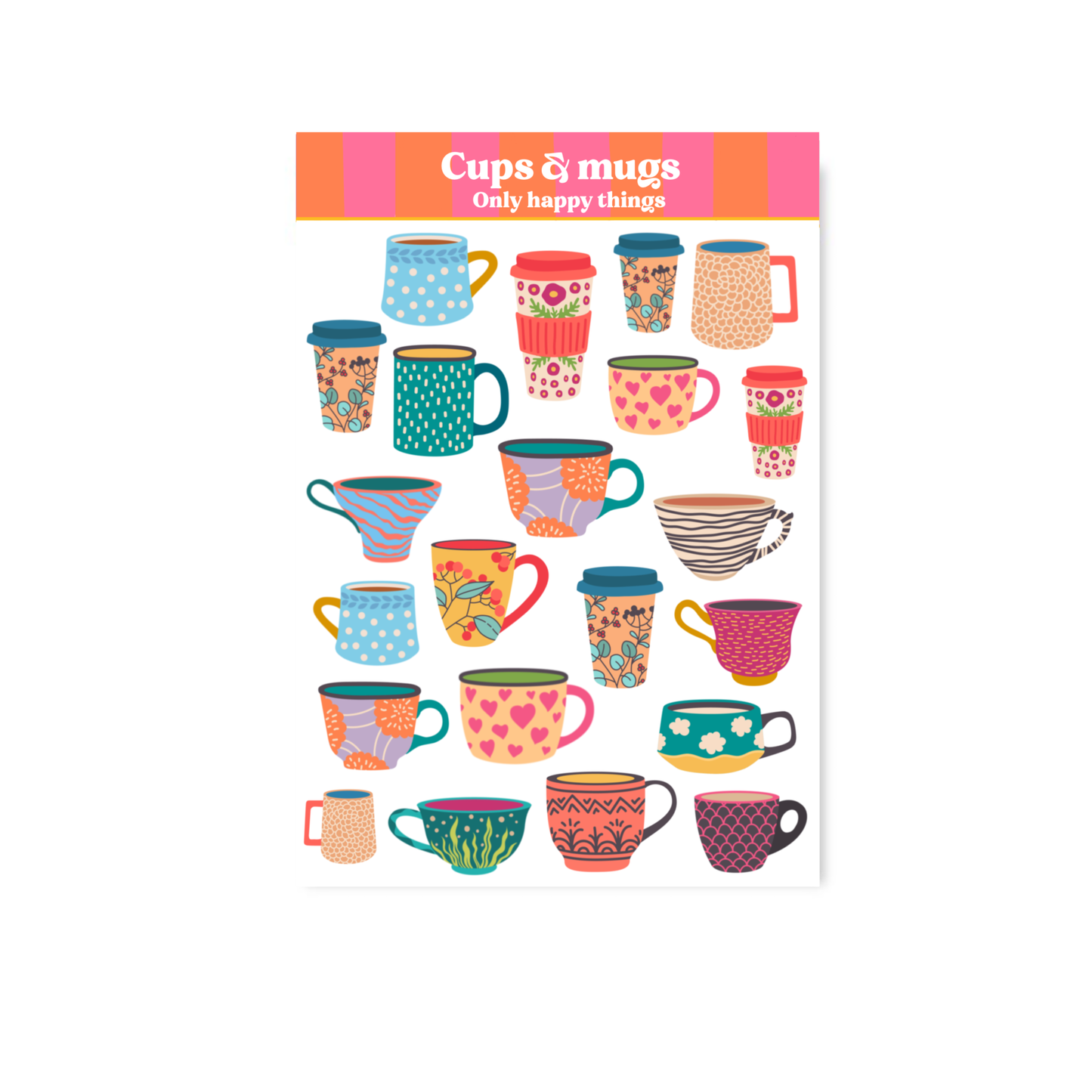 Planche de stickers - Tasses et mugs