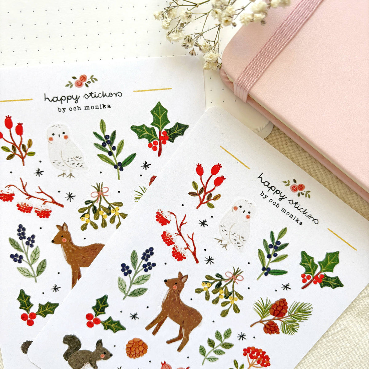 Planche de stickers - Nature hivernale