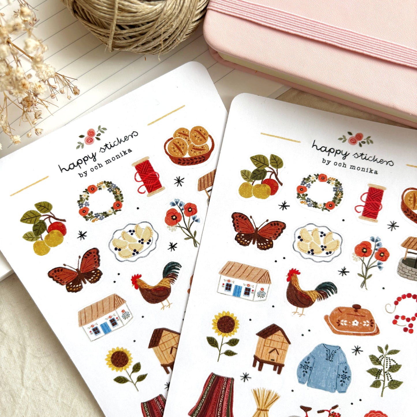 Planche de stickers - Folk Cottage