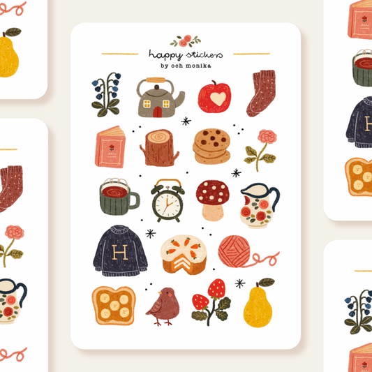 Planche de Stickers - Objets réconfortants