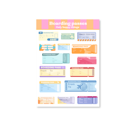 Planche de stickers - Cartes d'embarquement