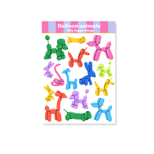 Planche de stickers - Animaux en ballons
