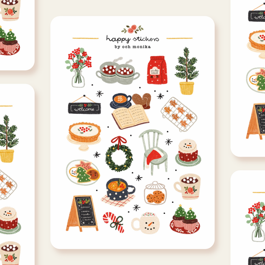 Planche de stickers - Café d'hiver
