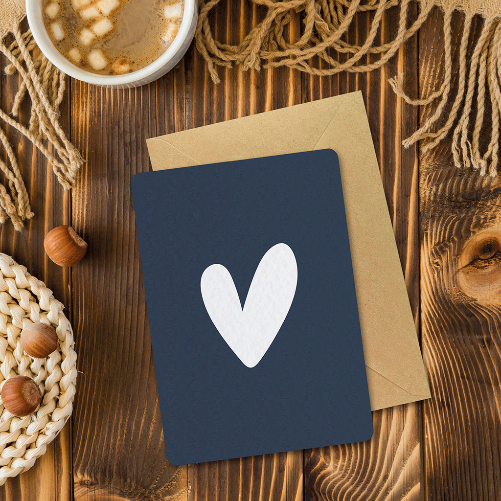 Carte postale - Cœur bleu