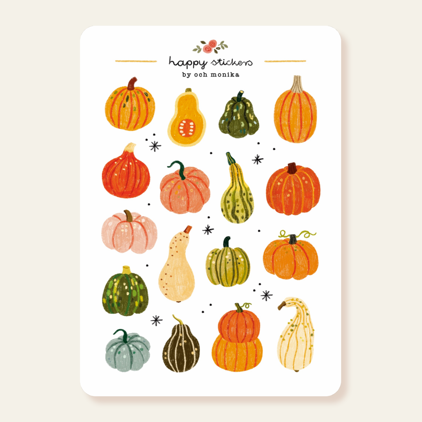 Planche de stickers - Citrouilles
