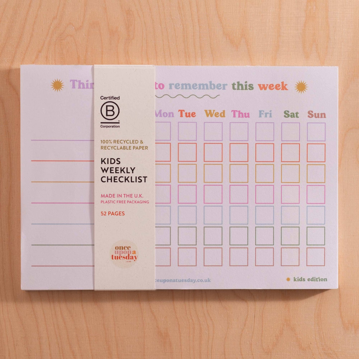 Agenda hebdomadaire pour enfants
