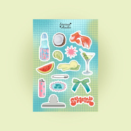 Planche de stickers - Blue Summer