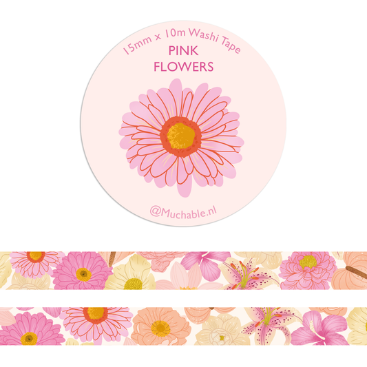 Washi Tape - Adorables Petites Fleurs Roses