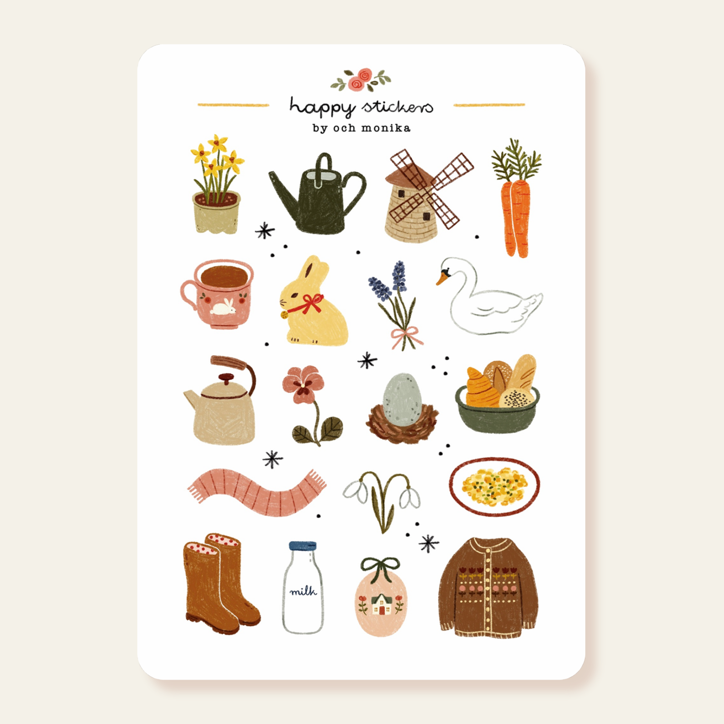 Planche de stickers - Printemps