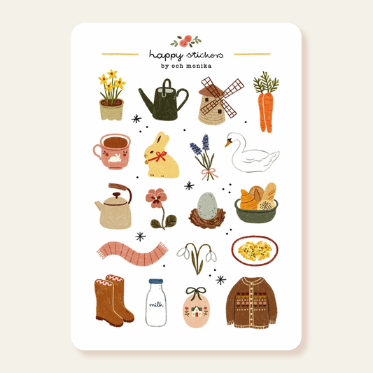 Planche de stickers - Printemps