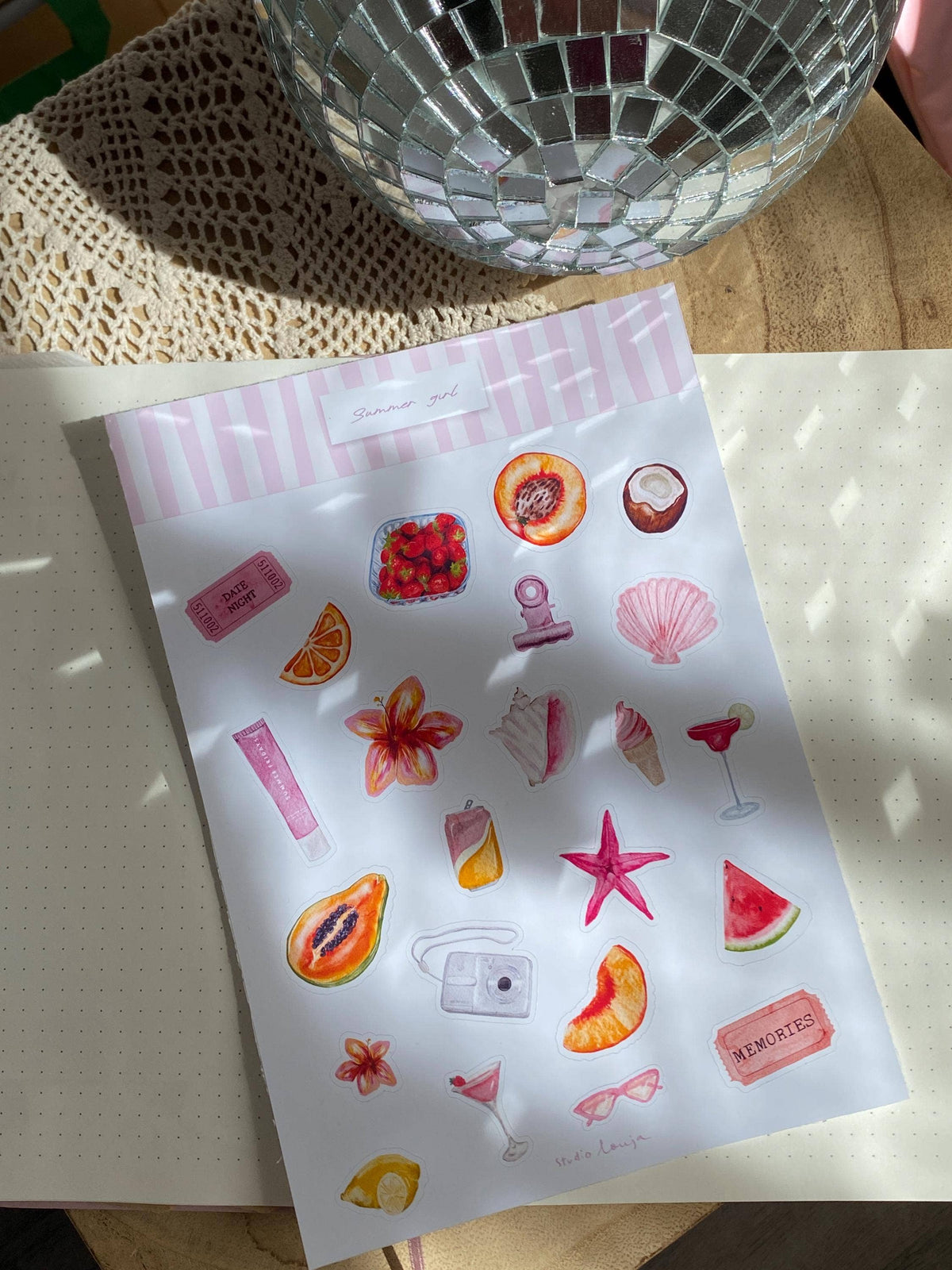Planche de stickers - Summer girl