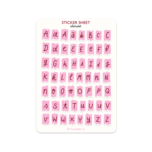 Planche de stickers - Alphabet Rose