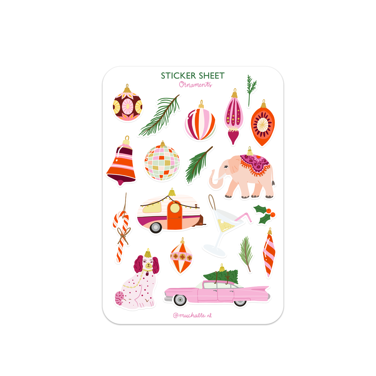 Planche de stickers - Décorations de Noël