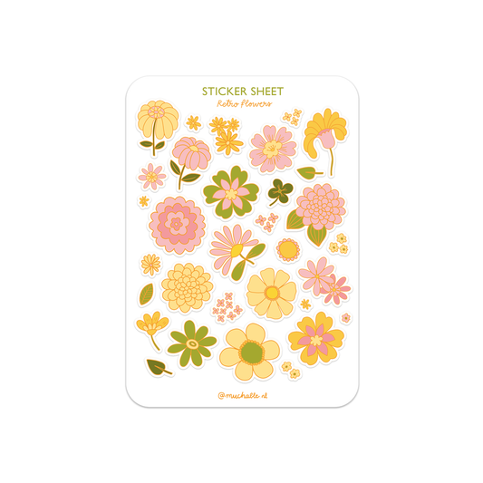 Planche de stickers - Fleurs Rétro