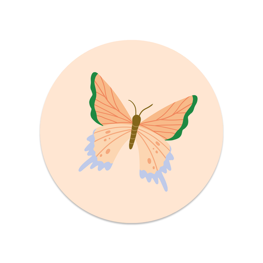 Sticker Rond - Papillon