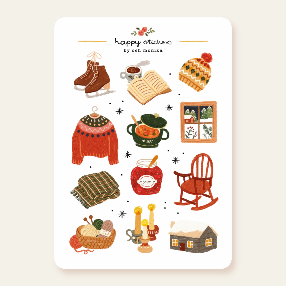Planche de stickers - Hiver lent