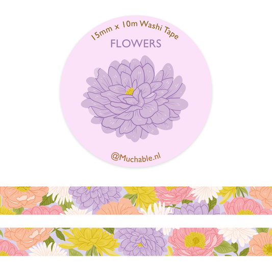 Washi Tape - Fleurs violettes
