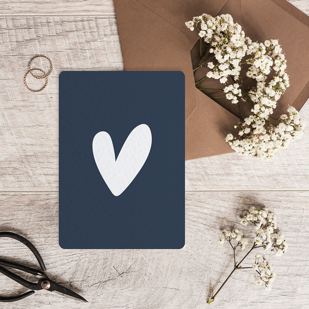 Carte postale - Cœur bleu