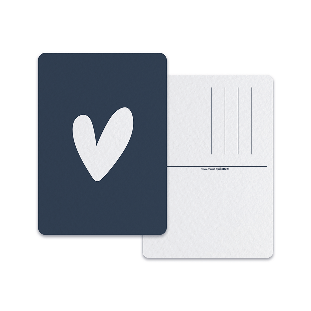 Carte postale - Cœur bleu