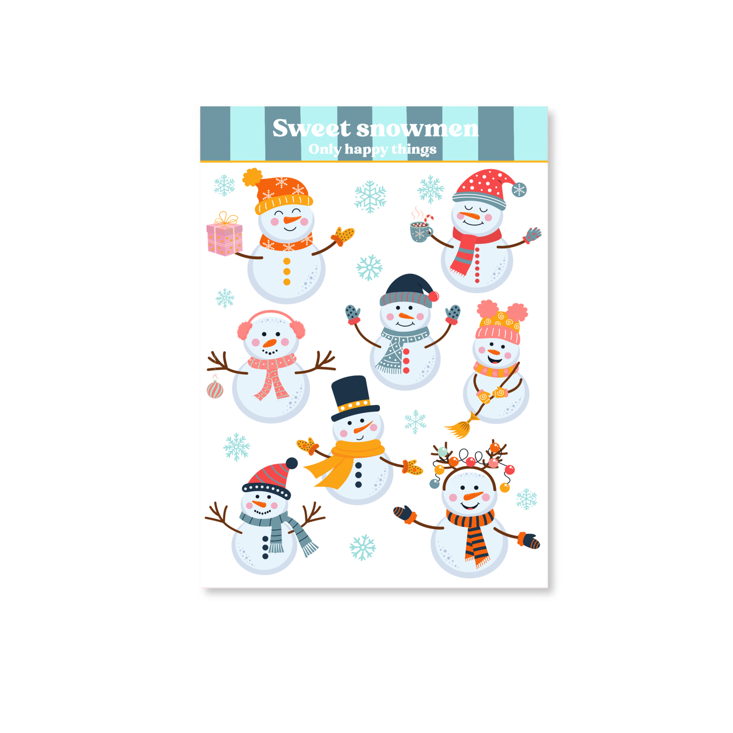Planche de stickers - Bonhommes de Neige