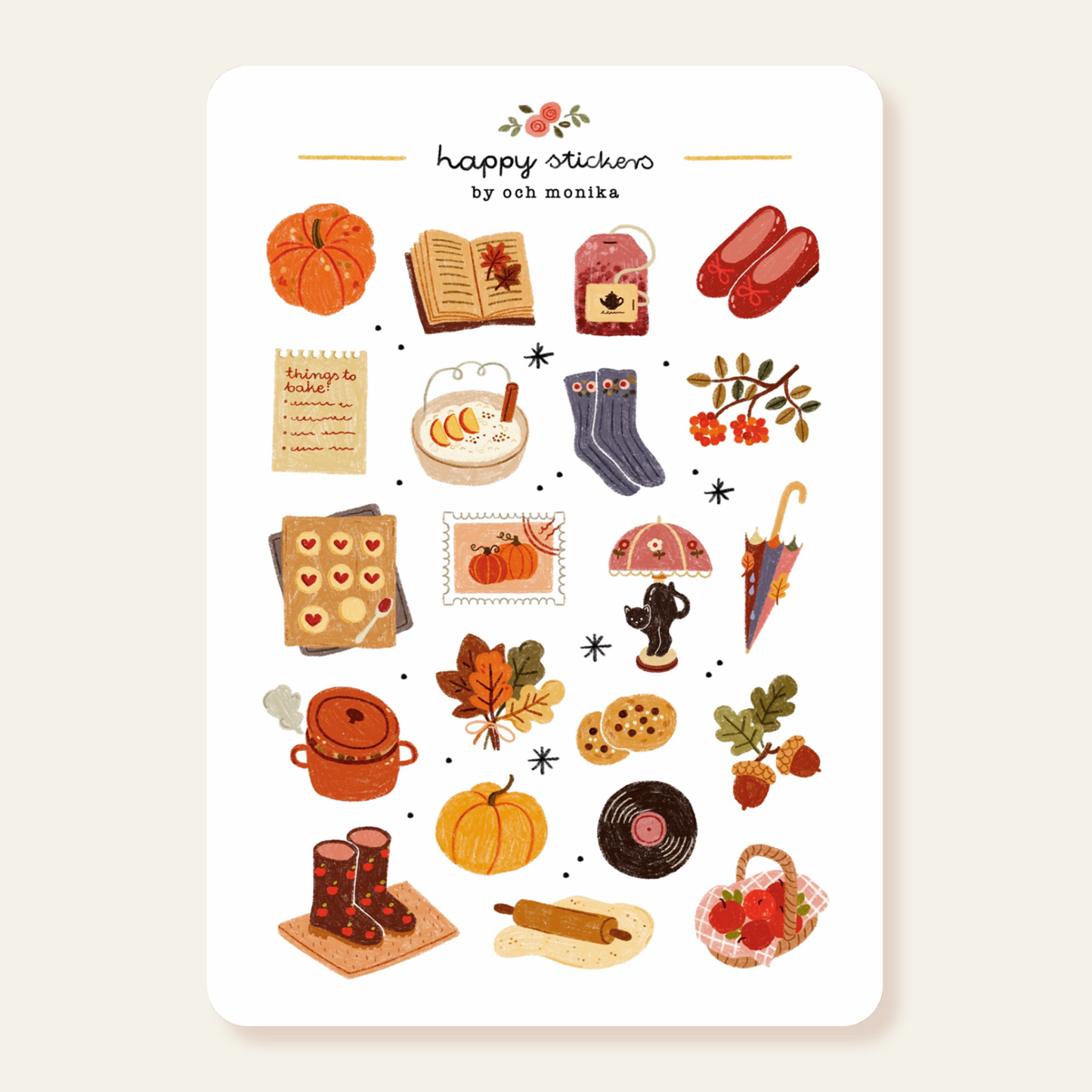Planche de stickers - Bonjour automne