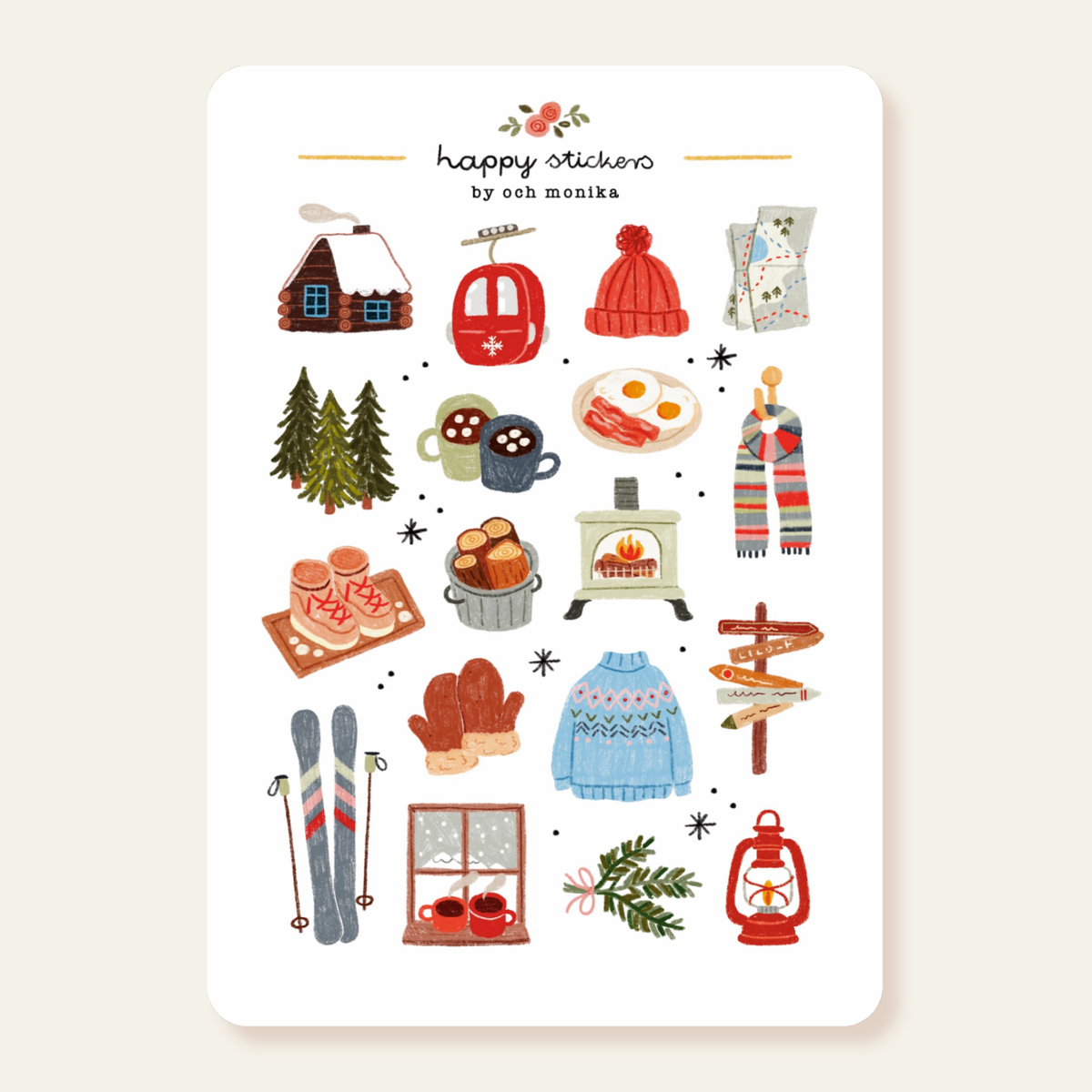 Planche de stickers - Pentes enneigées