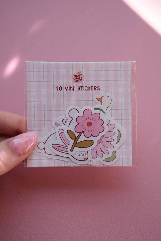 Lot 10 mini stickers - Printemps
