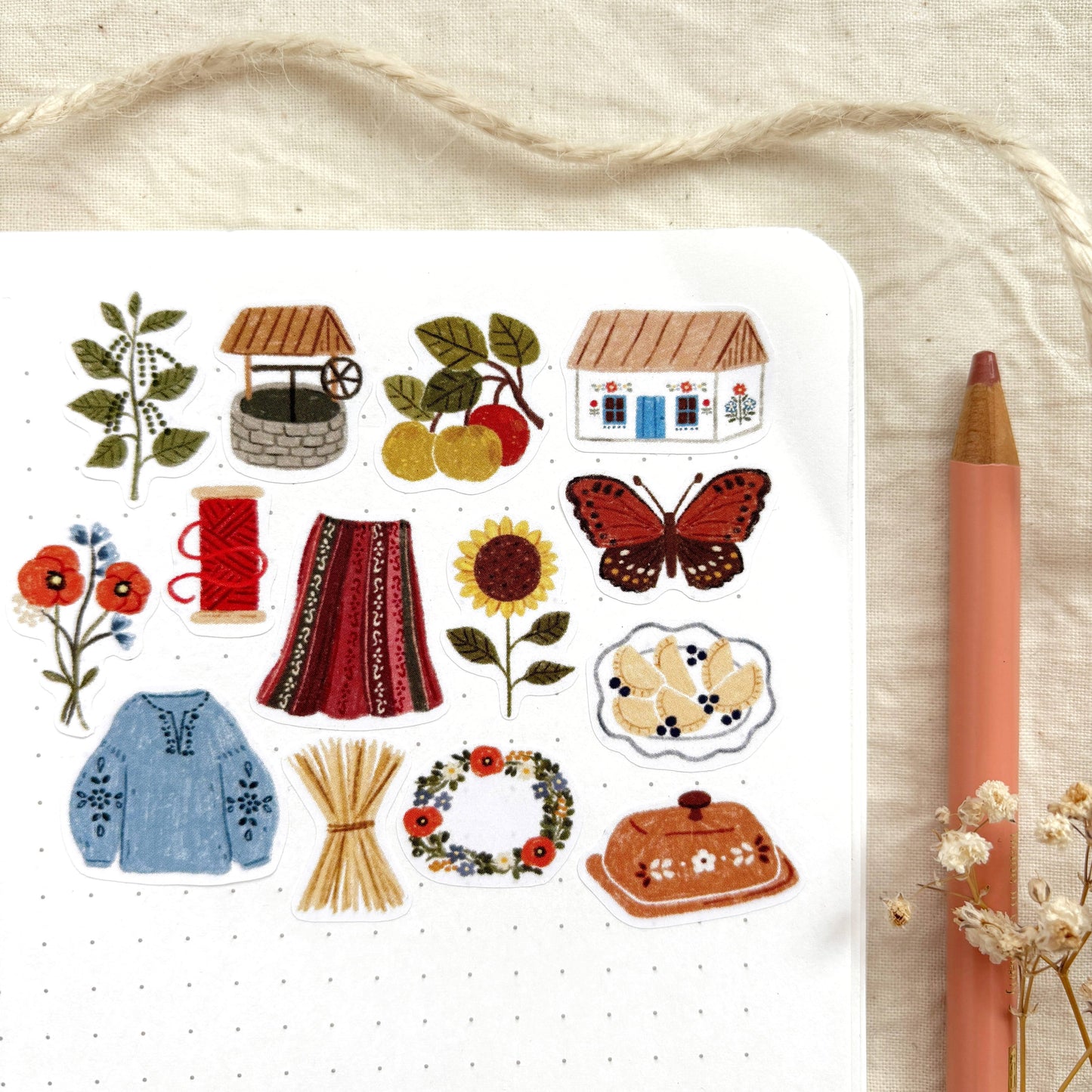 Planche de stickers - Folk Cottage