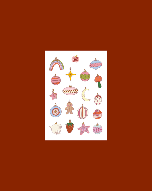 Planche de stickers - Boules de Noël