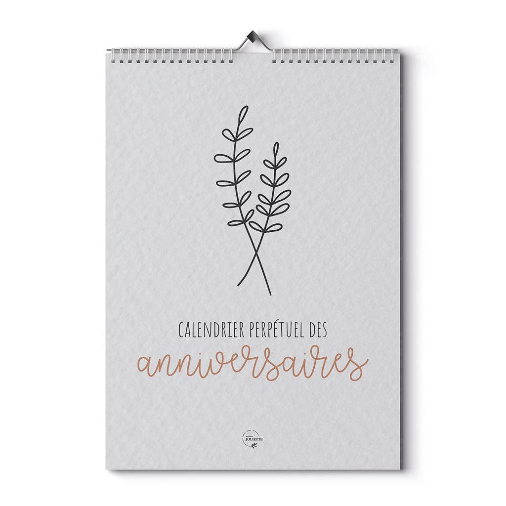 Calendrier perpétuel des anniversaires - Fleurs