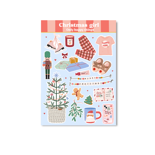Planche de stickers - Christmas girl