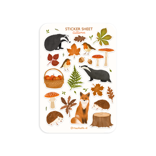 Planche de stickers - Animaux d'automne