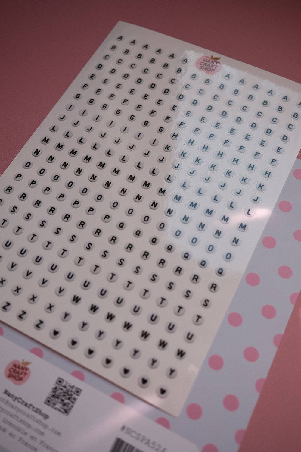 Planche de stickers - Alphabet perles