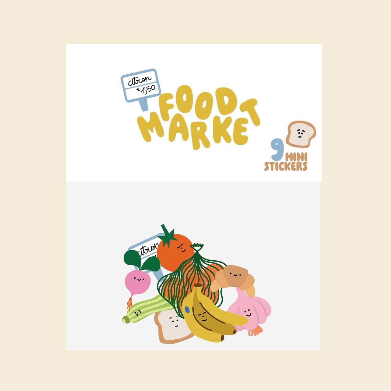 Lot de stickers - Food Market