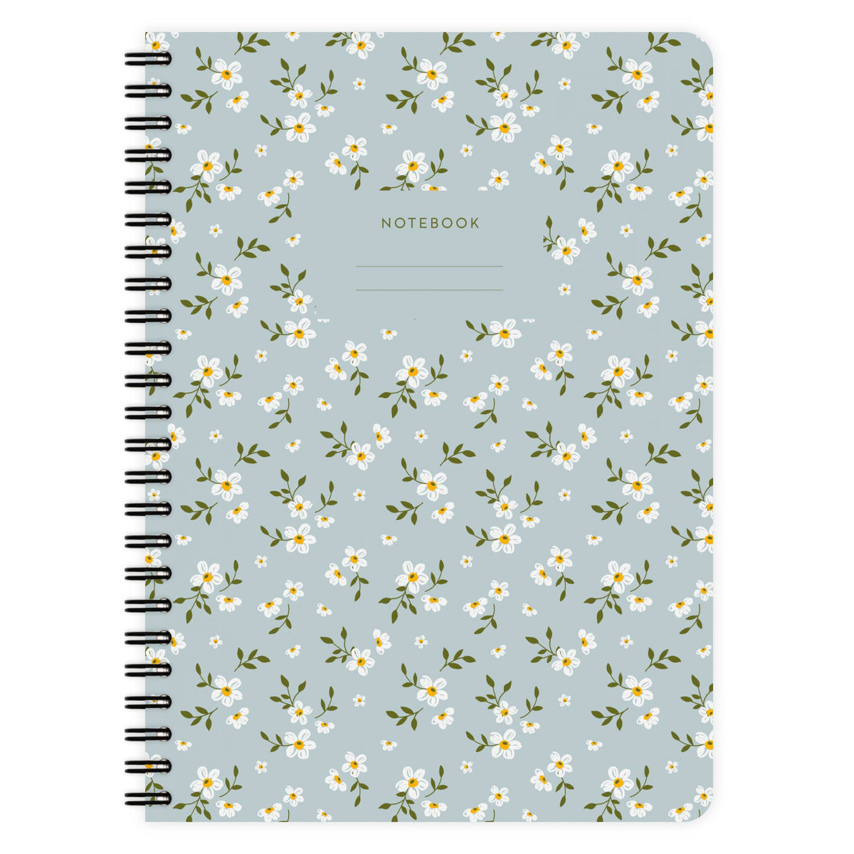Carnet à spirale ligné - Floral bohème bleu