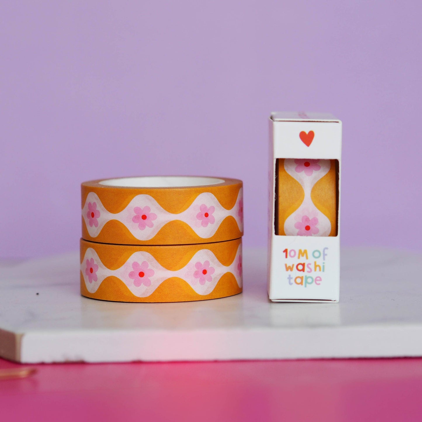 Washi Tape - Fleurs Jaunes Ondulantes