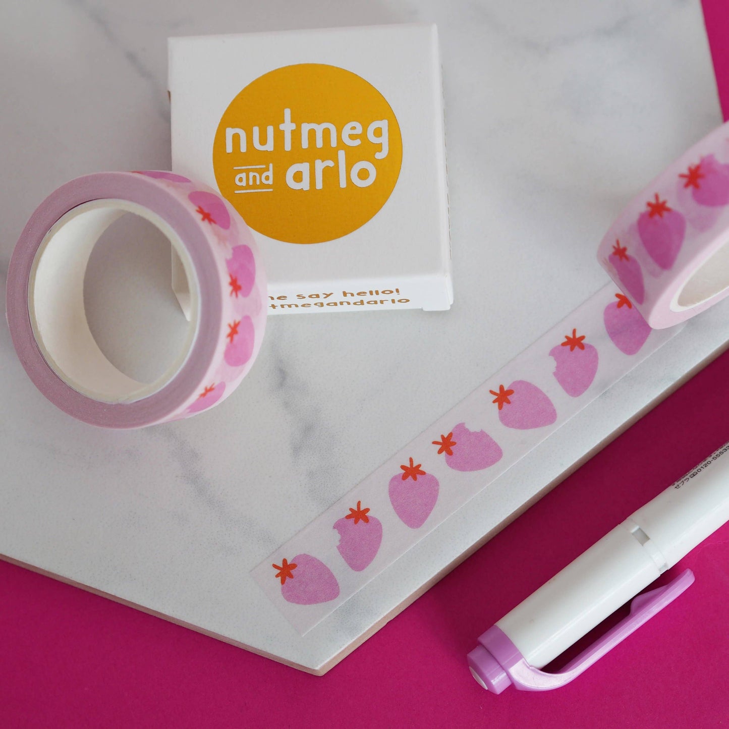 Washi Tape - Fraises Roses