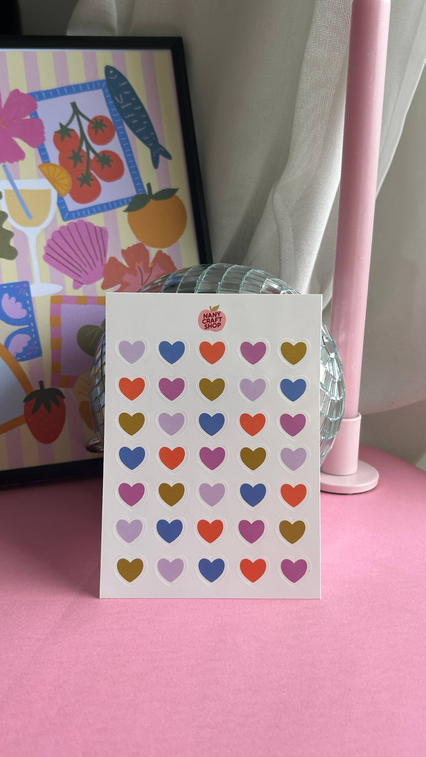 Planche de stickers - Coeur