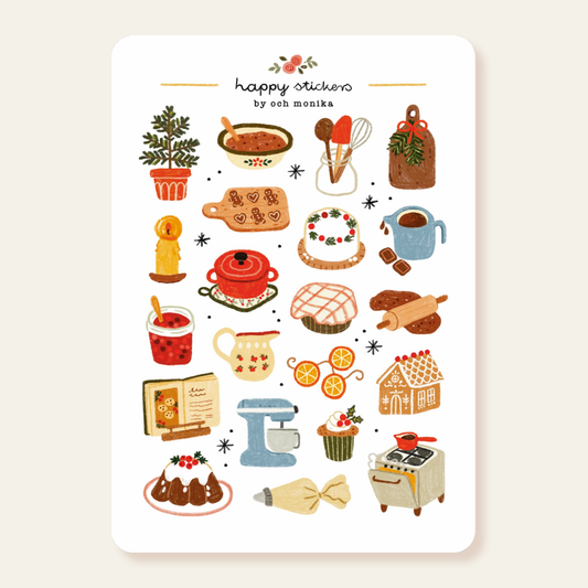 Planche de stickers - Pâtisserie hivernale