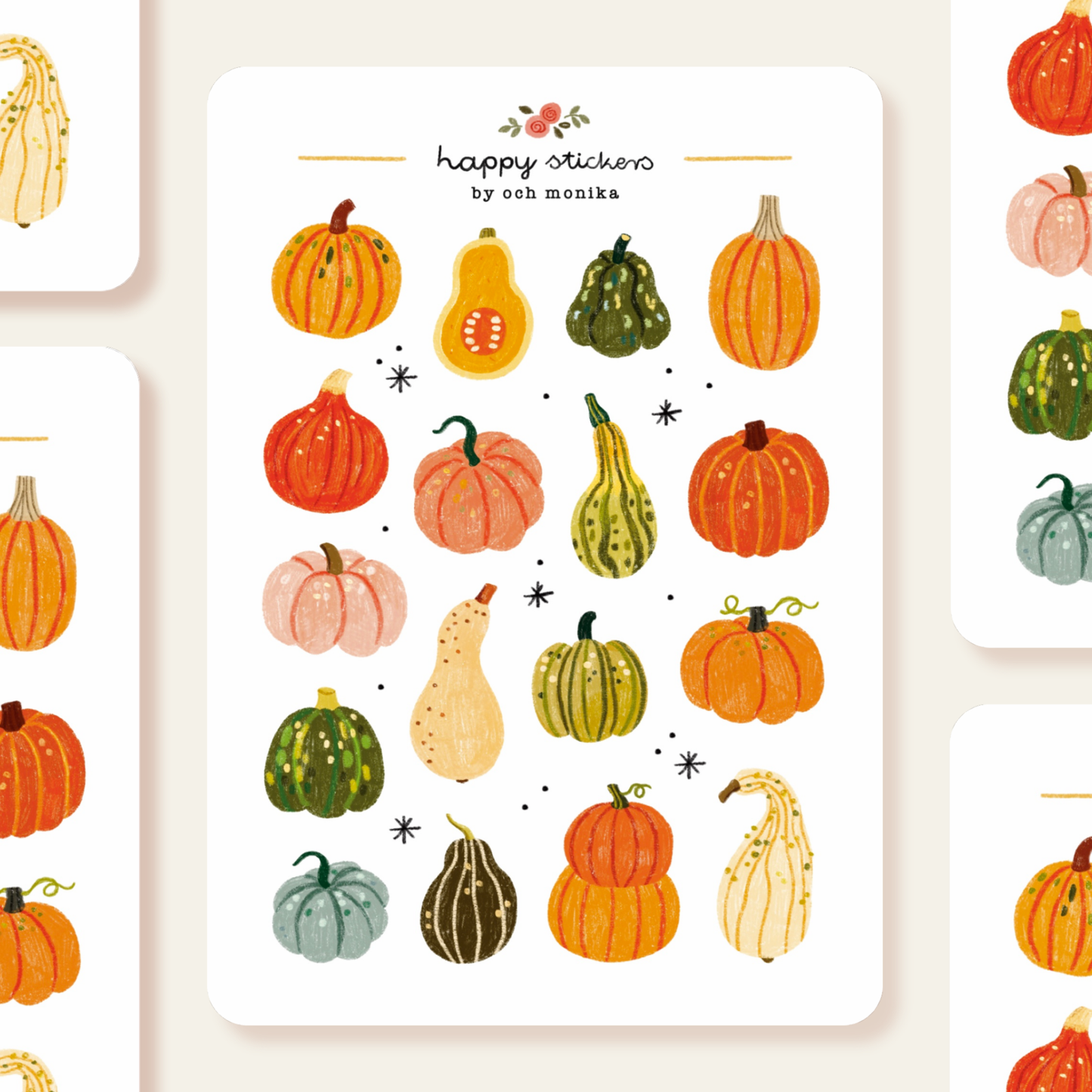 Planche de stickers - Citrouilles