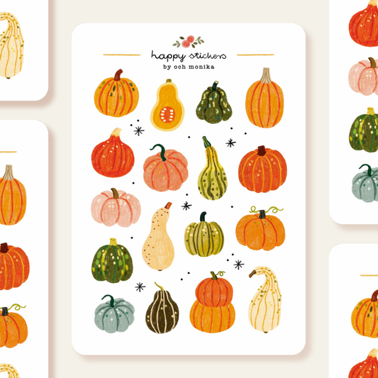 Planche de stickers - Citrouilles