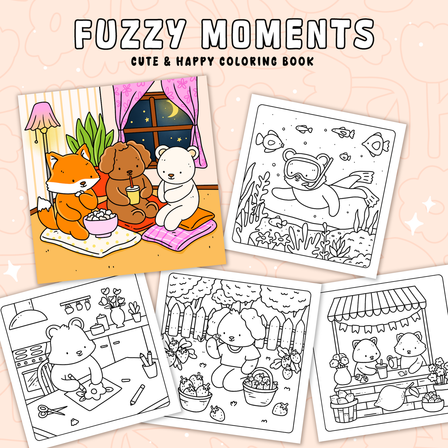 Cozy coloring book - Fuzzy Moments
