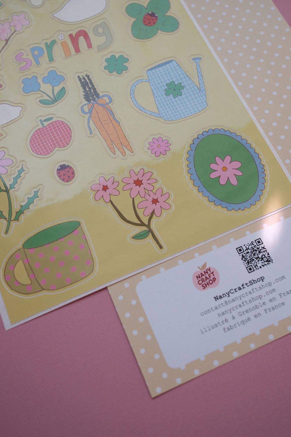 Planche de stickers - Jardin de printemps