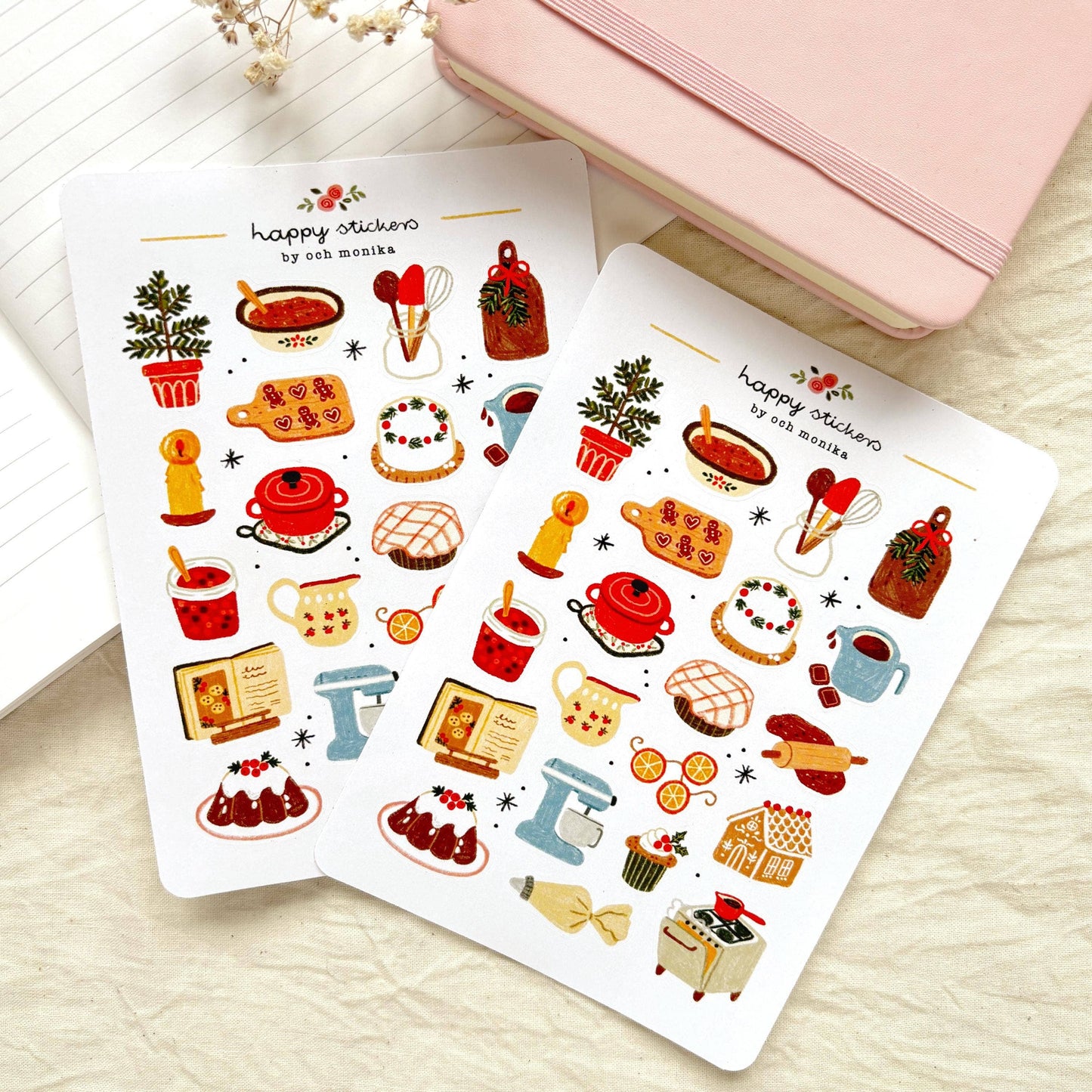 Planche de stickers - Pâtisserie hivernale