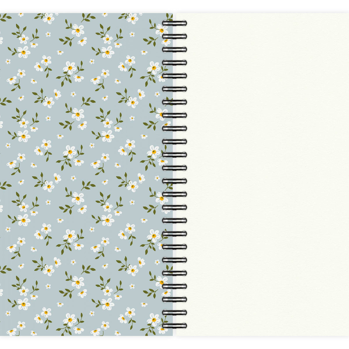 Carnet à spirale ligné - Floral bohème bleu
