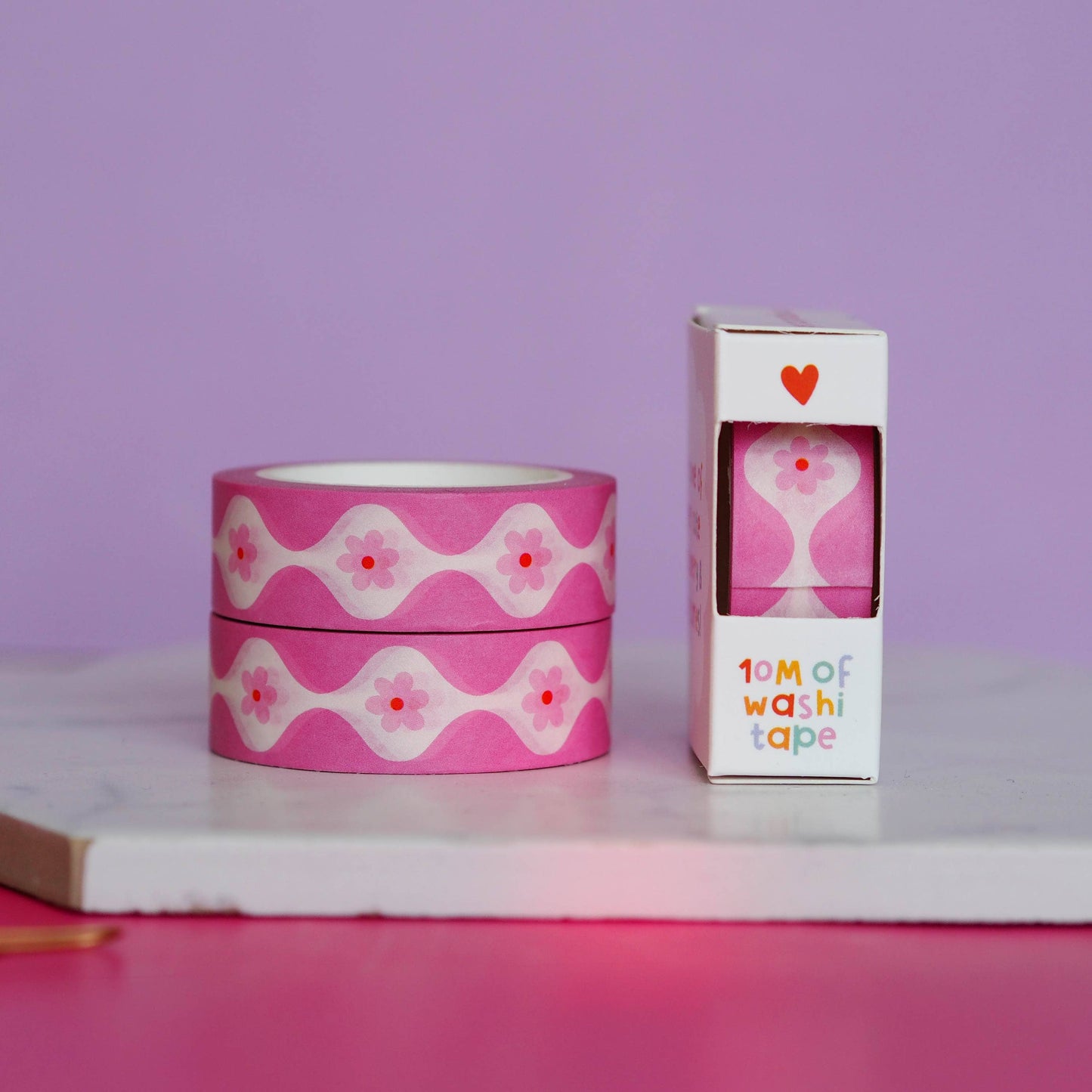 Washi Tape - Fleurs Roses Fluides