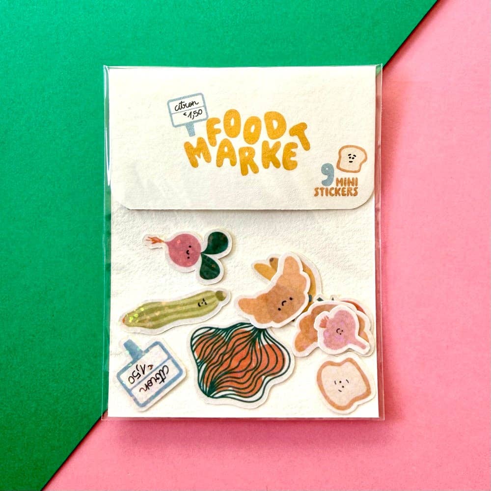 Lot de stickers - Food Market